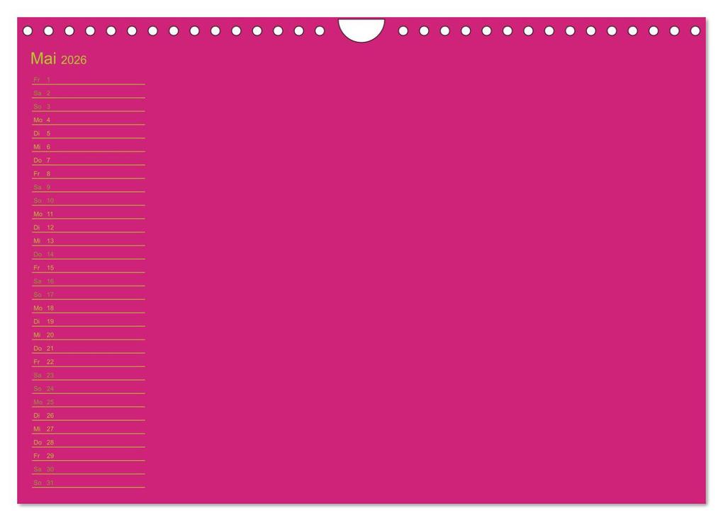 Weitere Ansicht: Bastel-Geburtstagskalender pink / Geburtstagskalender (Wandkalender 2026 DIN A4 quer), CALVENDO Monatskalender | Kreativ ist gut, Calvendo