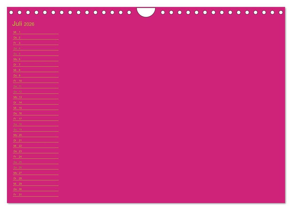 Weitere Ansicht: Bastel-Geburtstagskalender pink / Geburtstagskalender (Wandkalender 2026 DIN A4 quer), CALVENDO Monatskalender | Kreativ ist gut, Calvendo