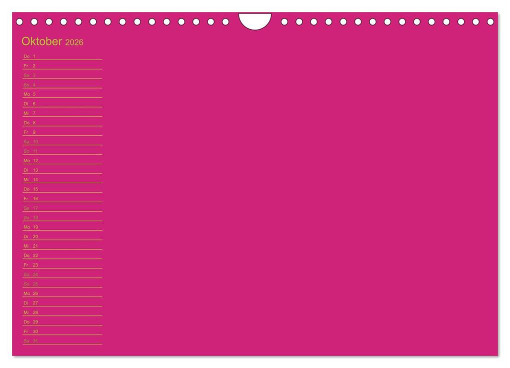 Weitere Ansicht: Bastel-Geburtstagskalender pink / Geburtstagskalender (Wandkalender 2026 DIN A4 quer), CALVENDO Monatskalender | Kreativ ist gut, Calvendo