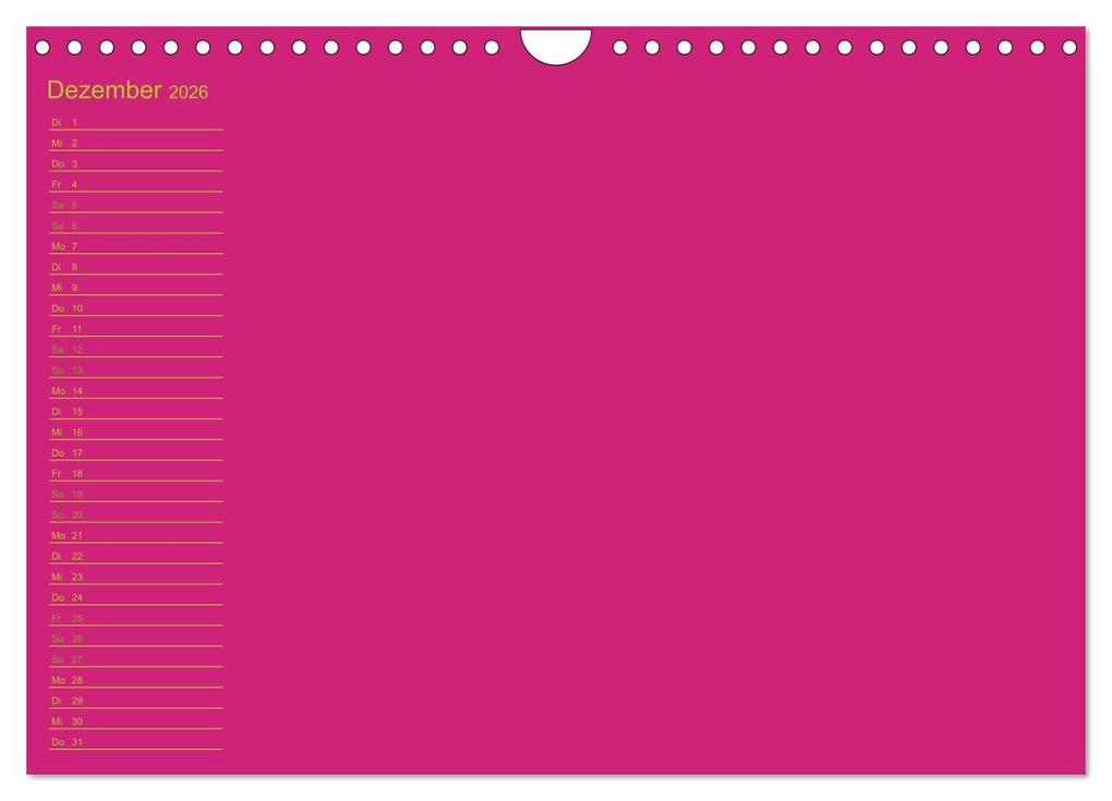 Weitere Ansicht: Bastel-Geburtstagskalender pink / Geburtstagskalender (Wandkalender 2026 DIN A4 quer), CALVENDO Monatskalender | Kreativ ist gut, Calvendo