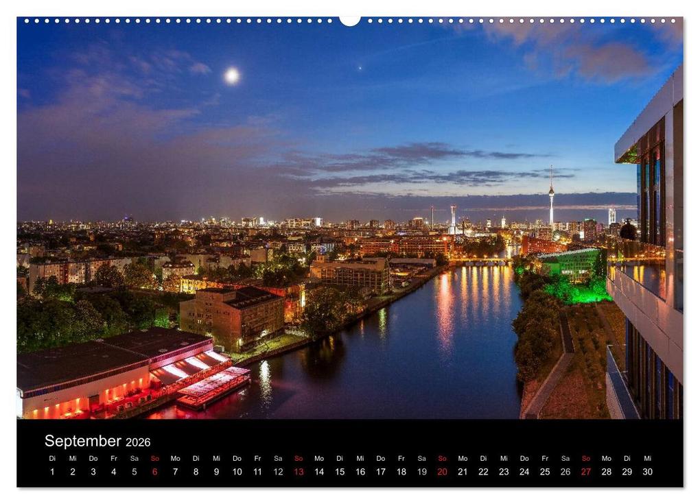 Weitere Ansicht: Die Blaue Stunde in Berlin (hochwertiger Premium Wandkalender 2026 DIN A2 quer), Kunstdruck in Hochglanz | Fotoatelier Berlin, Calvendo