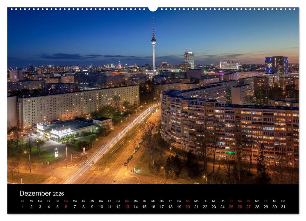 Weitere Ansicht: Die Blaue Stunde in Berlin (hochwertiger Premium Wandkalender 2026 DIN A2 quer), Kunstdruck in Hochglanz | Fotoatelier Berlin, Calvendo