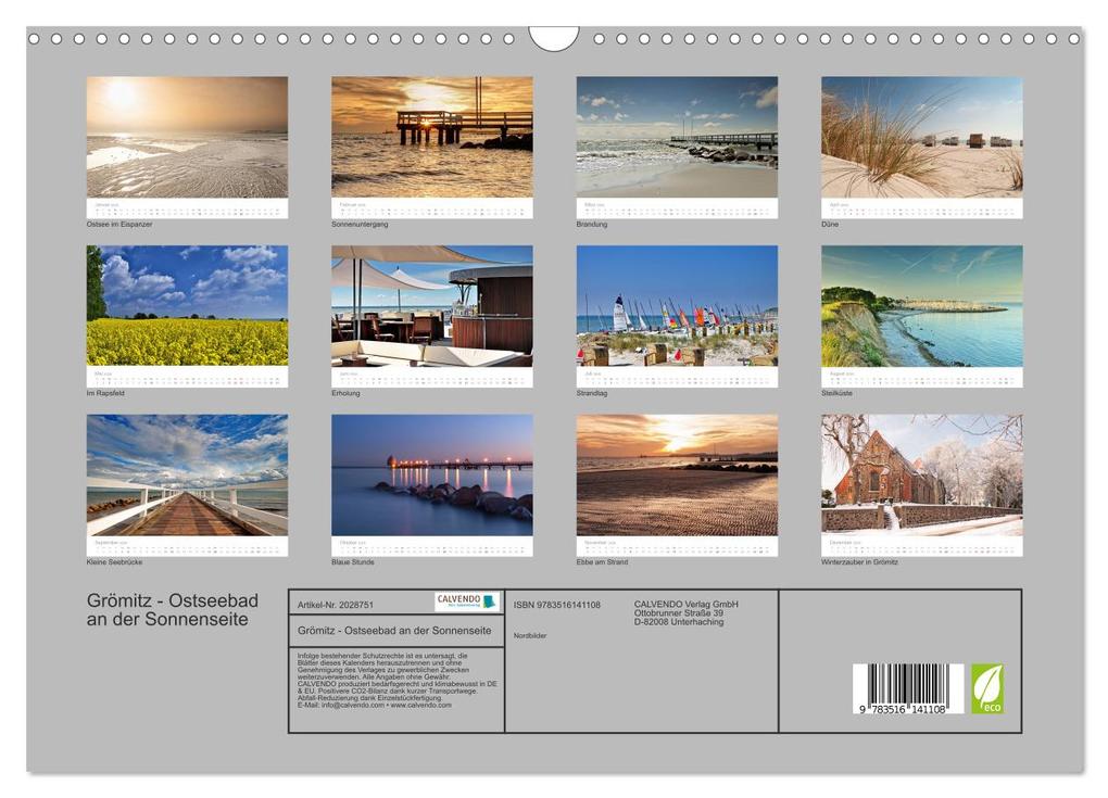 Weitere Ansicht: Grömitz - Ostseebad an der Sonnenseite (Wandkalender 2026 DIN A3 quer), CALVENDO Monatskalender | Nordbilder Nordbilder, Calvendo, Nordbilder