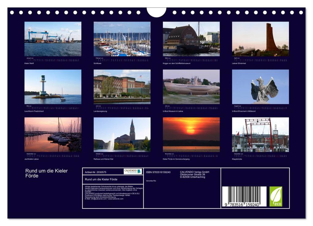 Weitere Ansicht: Rund um die Kieler Förde (Wandkalender 2026 DIN A4 quer), CALVENDO Monatskalender | Veronika Rix, Calvendo