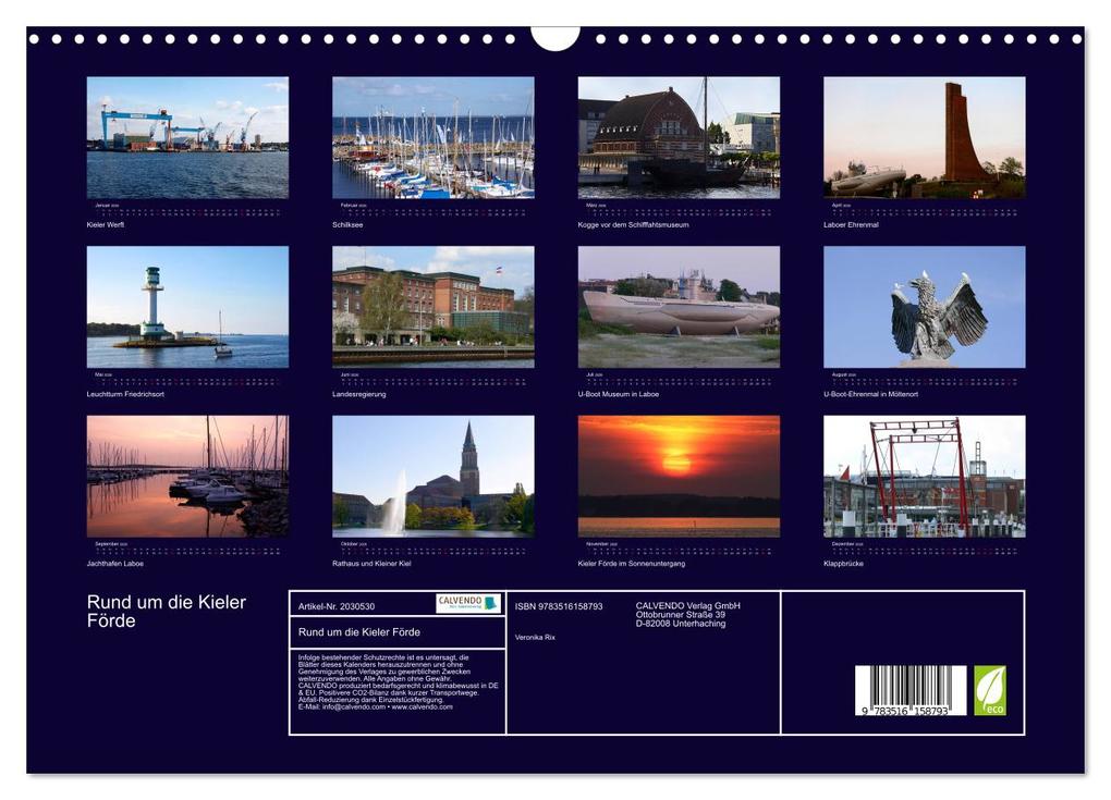 Weitere Ansicht: Rund um die Kieler Förde (Wandkalender 2026 DIN A3 quer), CALVENDO Monatskalender | Veronika Rix, Calvendo