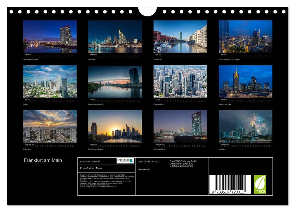 Weitere Ansicht: Frankfurt am Main (Wandkalender 2026 DIN A4 quer), CALVENDO Monatskalender | Peter Eberhardt, Calvendo