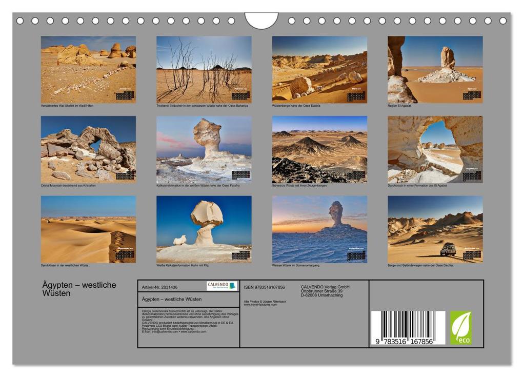 Weitere Ansicht: Ägypten - westliche Wüsten (Wandkalender 2026 DIN A4 quer), CALVENDO Monatskalender | Jürgen Ritterbach, Calvendo