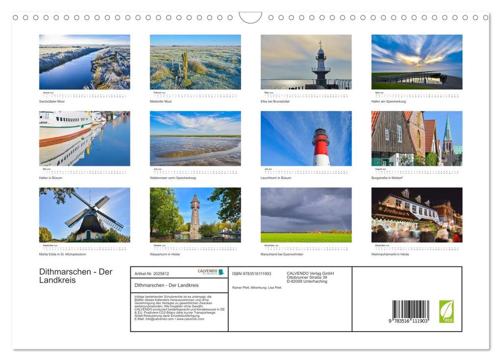 Weitere Ansicht: Dithmarschen - Der Landkreis (Wandkalender 2026 DIN A3 quer), CALVENDO Monatskalender | Rainer Plett, Calvendo