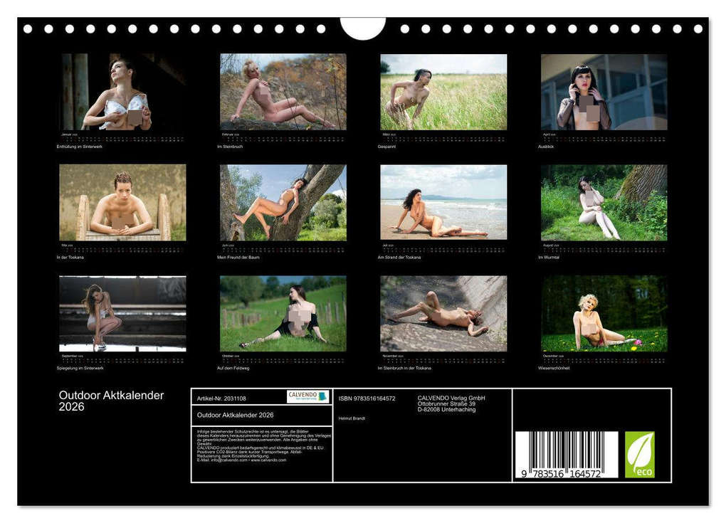 Weitere Ansicht: Outdoor Aktkalender 2026 (Wandkalender 2026 DIN A4 quer), CALVENDO Monatskalender | Helmut Brandt, Calvendo