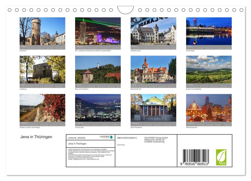 Weitere Ansicht: Jena in Thüringen (Wandkalender 2026 DIN A4 quer), CALVENDO Monatskalender | Gerd Gropp, Calvendo