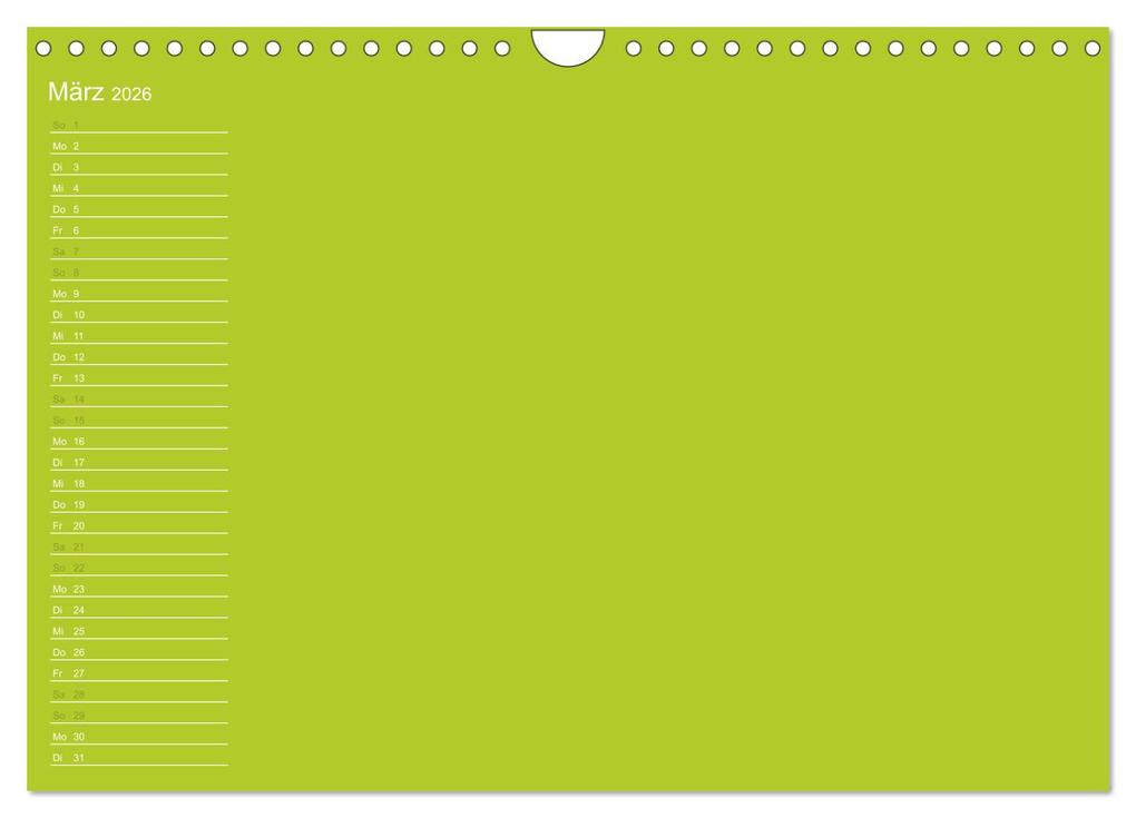 Weitere Ansicht: Bastel-Geburtstagskalender grün / Geburtstagskalender (Wandkalender 2026 DIN A4 quer), CALVENDO Monatskalender | Kreativ ist gut, Calvendo
