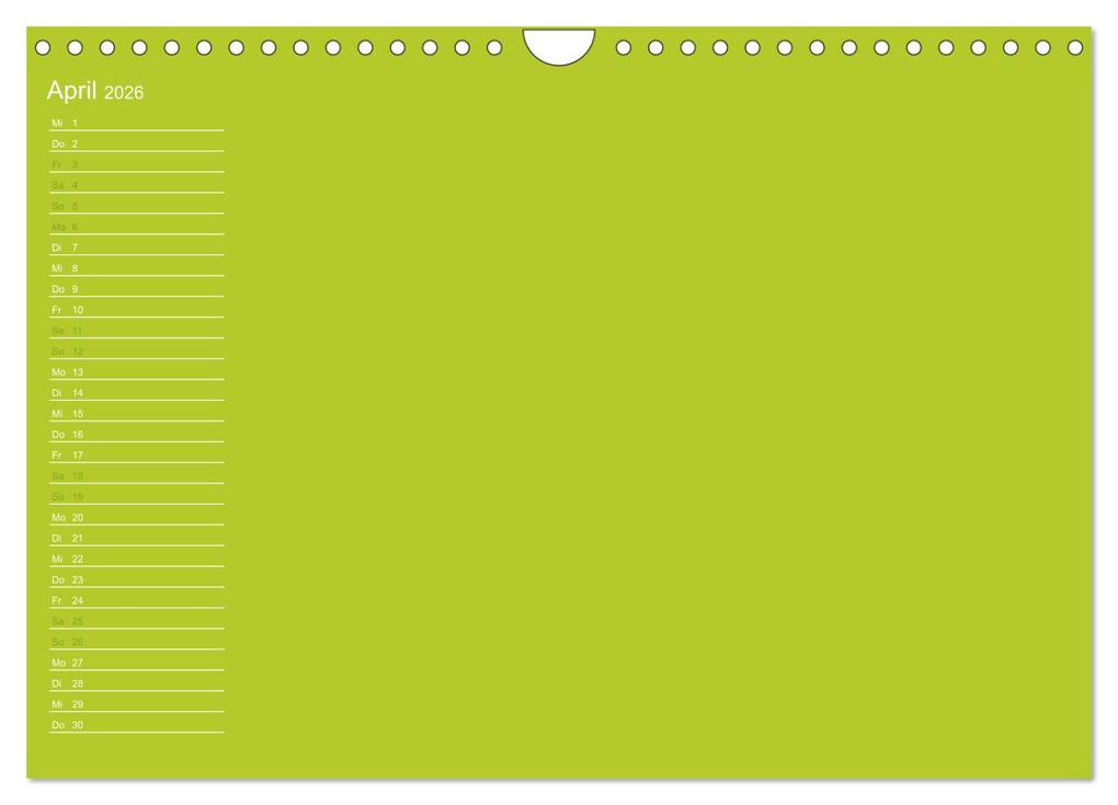 Weitere Ansicht: Bastel-Geburtstagskalender grün / Geburtstagskalender (Wandkalender 2026 DIN A4 quer), CALVENDO Monatskalender | Kreativ ist gut, Calvendo