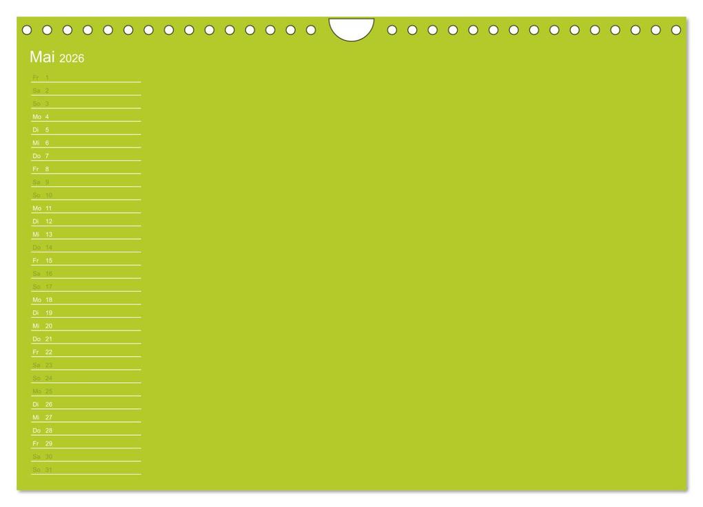 Weitere Ansicht: Bastel-Geburtstagskalender grün / Geburtstagskalender (Wandkalender 2026 DIN A4 quer), CALVENDO Monatskalender | Kreativ ist gut, Calvendo
