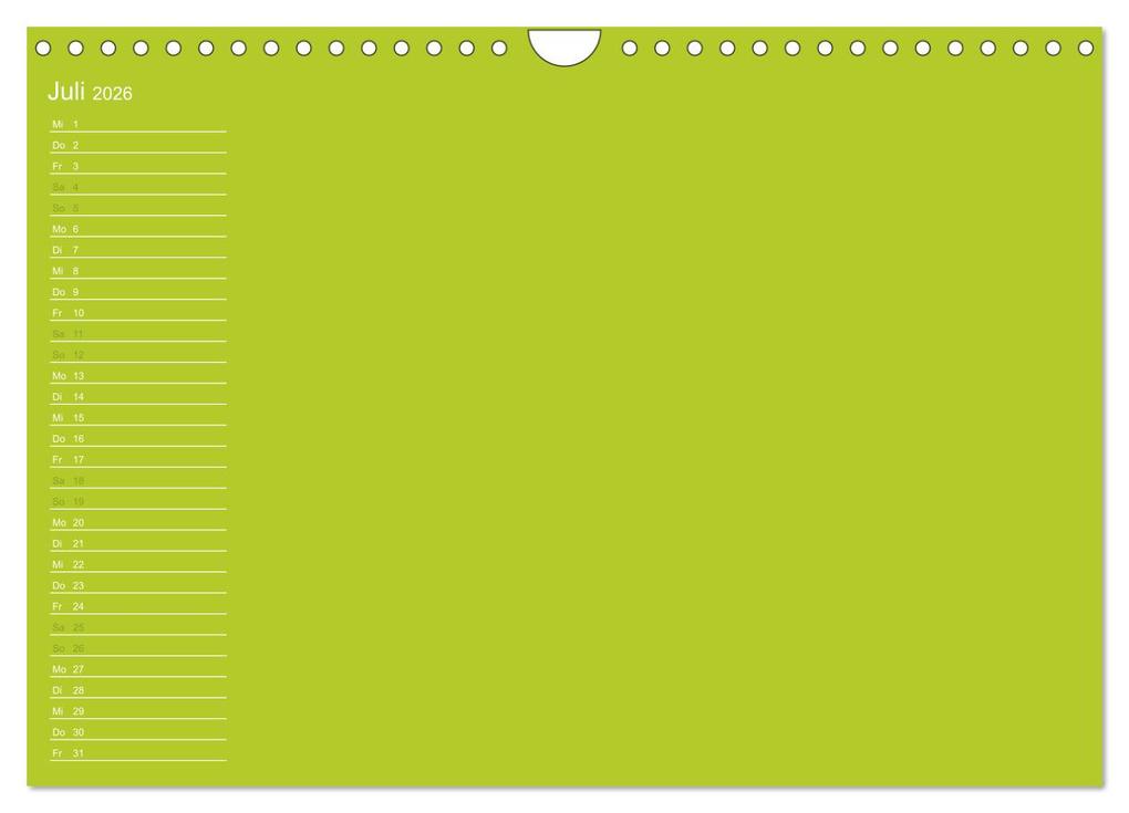 Weitere Ansicht: Bastel-Geburtstagskalender grün / Geburtstagskalender (Wandkalender 2026 DIN A4 quer), CALVENDO Monatskalender | Kreativ ist gut, Calvendo