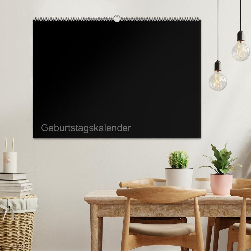 Weitere Ansicht: Bastel-Geburtstagskalender schwarz / Geburtstagskalender (Wandkalender 2026 DIN A2 quer), CALVENDO Monatskalender | Kreativ ist gut, Calvendo