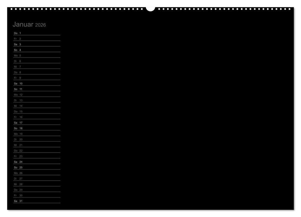 Weitere Ansicht: Bastel-Geburtstagskalender schwarz / Geburtstagskalender (Wandkalender 2026 DIN A2 quer), CALVENDO Monatskalender | Kreativ ist gut, Calvendo