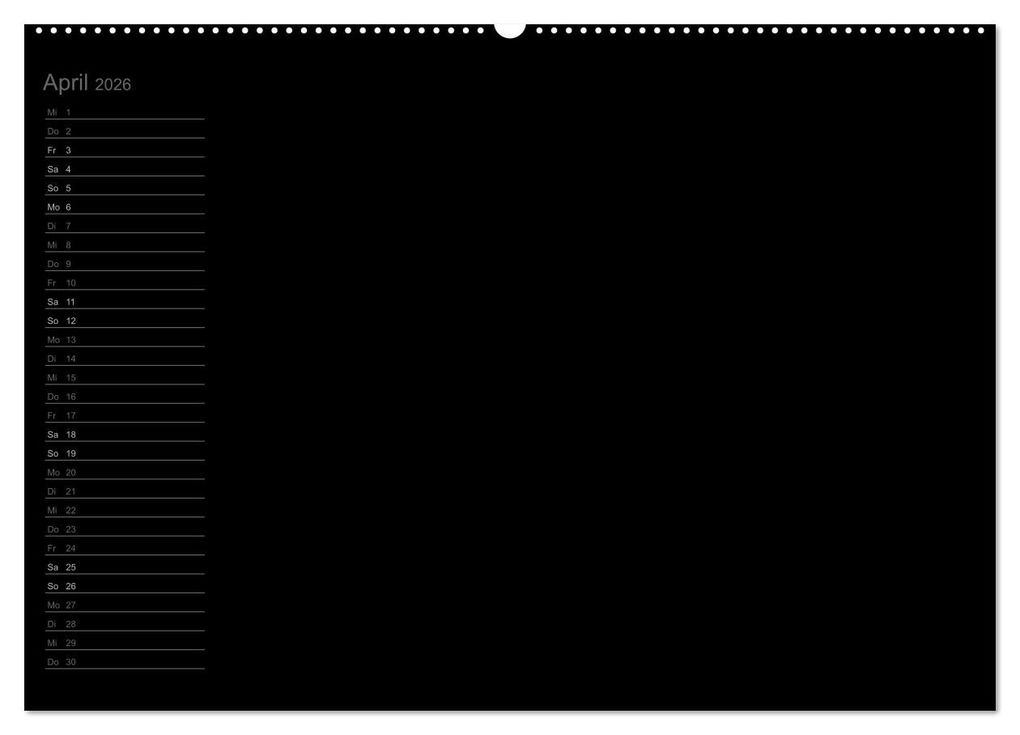 Weitere Ansicht: Bastel-Geburtstagskalender schwarz / Geburtstagskalender (Wandkalender 2026 DIN A2 quer), CALVENDO Monatskalender | Kreativ ist gut, Calvendo