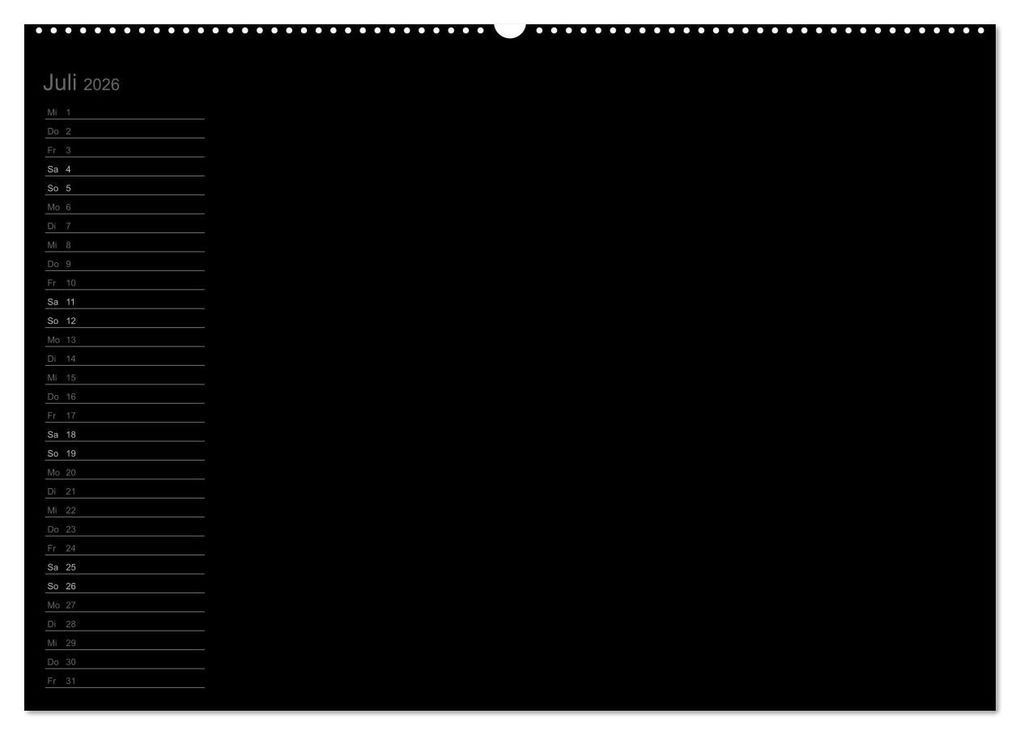 Weitere Ansicht: Bastel-Geburtstagskalender schwarz / Geburtstagskalender (Wandkalender 2026 DIN A2 quer), CALVENDO Monatskalender | Kreativ ist gut, Calvendo