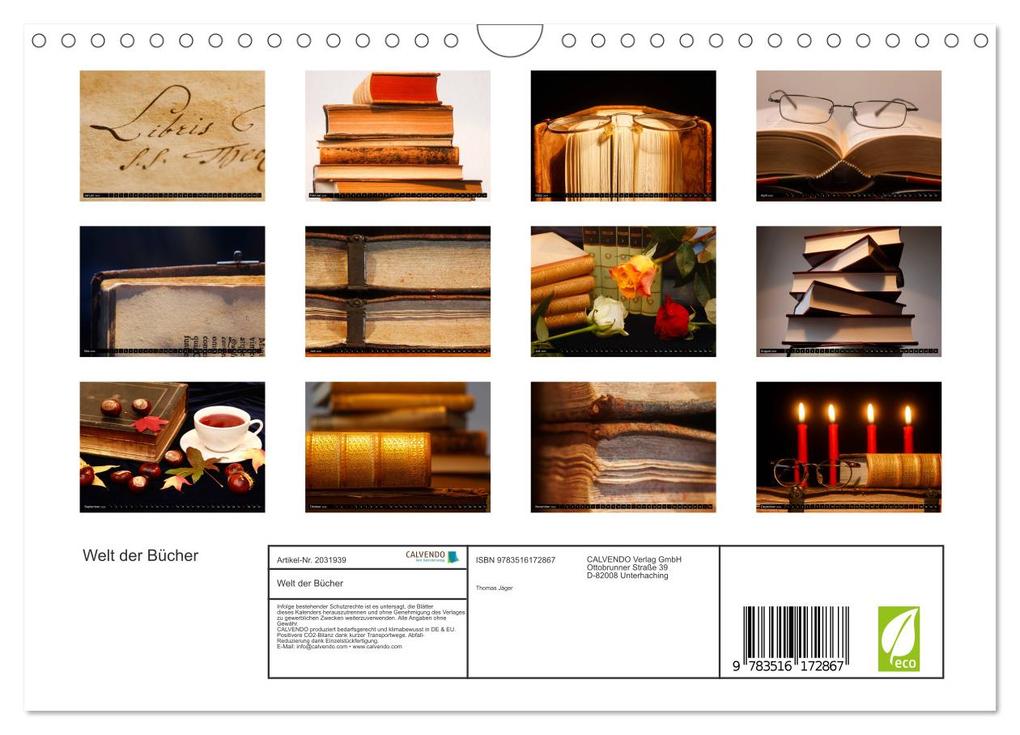 Weitere Ansicht: Welt der Bücher (Wandkalender 2026 DIN A4 quer), CALVENDO Monatskalender | Anette/Thomas Jäger, Calvendo