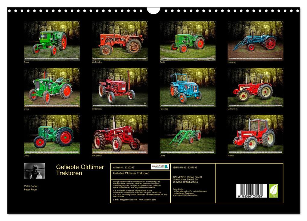 Weitere Ansicht: Geliebte Oldtimer Traktoren (Wandkalender 2026 DIN A3 quer), CALVENDO Monatskalender | Peter Roder, Calvendo