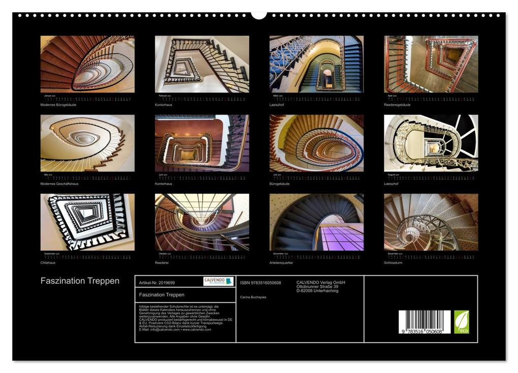 Weitere Ansicht: Faszination Treppen (hochwertiger Premium Wandkalender 2026 DIN A2 quer), Kunstdruck in Hochglanz | Carina Buchspies, Calvendo