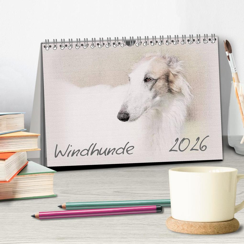 Weitere Ansicht: Windhunde 2026 (Tischkalender 2026 DIN A5 quer), CALVENDO Monatskalender | Andrea Redecker, Calvendo