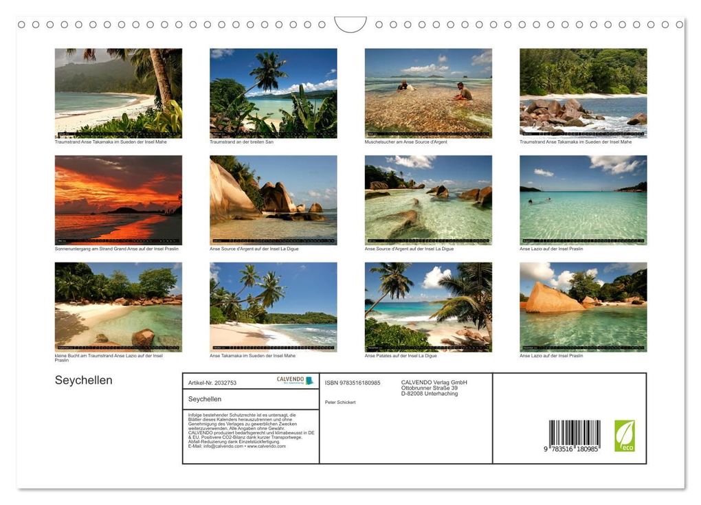 Weitere Ansicht: Seychellen (Wandkalender 2026 DIN A3 quer), CALVENDO Monatskalender | Calvendo, Peter Schickert