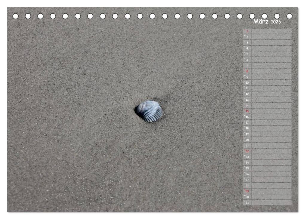 Weitere Ansicht: Strandspaziergang / Geburtstagskalender (Tischkalender 2026 DIN A5 quer), CALVENDO Monatskalender | Calvendo, Gert Kropp