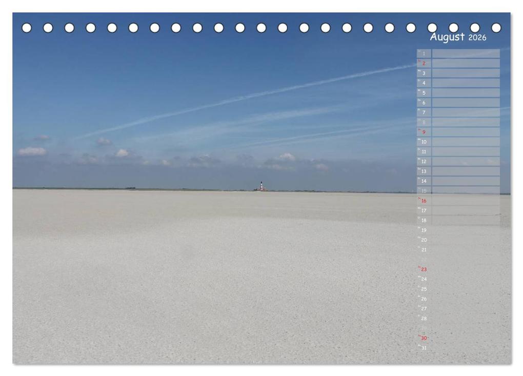Weitere Ansicht: Strandspaziergang / Geburtstagskalender (Tischkalender 2026 DIN A5 quer), CALVENDO Monatskalender | Calvendo, Gert Kropp