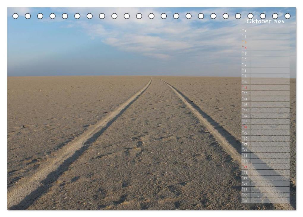 Weitere Ansicht: Strandspaziergang / Geburtstagskalender (Tischkalender 2026 DIN A5 quer), CALVENDO Monatskalender | Calvendo, Gert Kropp