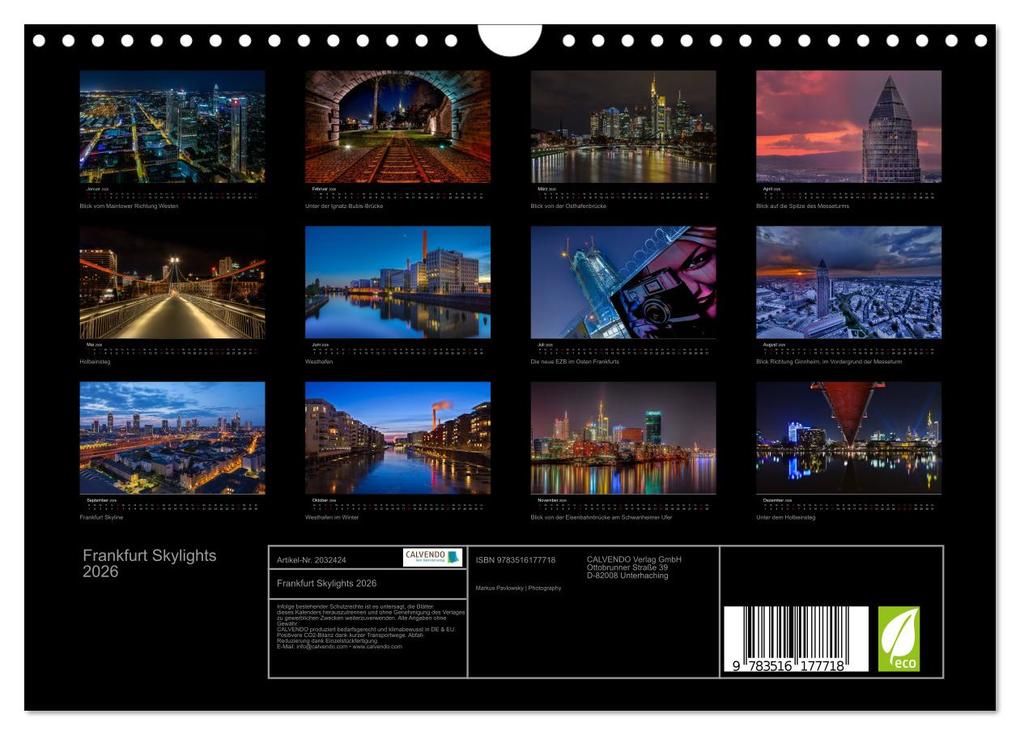 Weitere Ansicht: Frankfurt Skylights 2026 (Wandkalender 2026 DIN A4 quer), CALVENDO Monatskalender | Calvendo, Markus Pavlowsky Photography