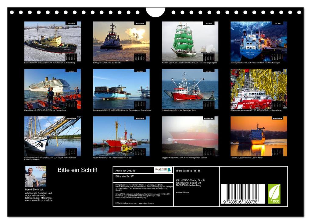 Weitere Ansicht: Bitte ein Schiff! (Wandkalender 2026 DIN A4 quer), CALVENDO Monatskalender | Calvendo, Bernd Ellerbrock