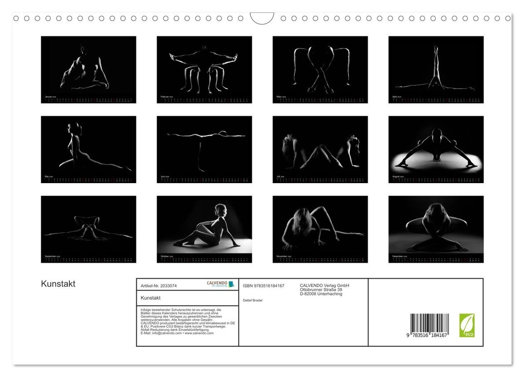 Weitere Ansicht: Kunstakt (Wandkalender 2026 DIN A3 quer), CALVENDO Monatskalender | Calvendo, Detlef Bradel
