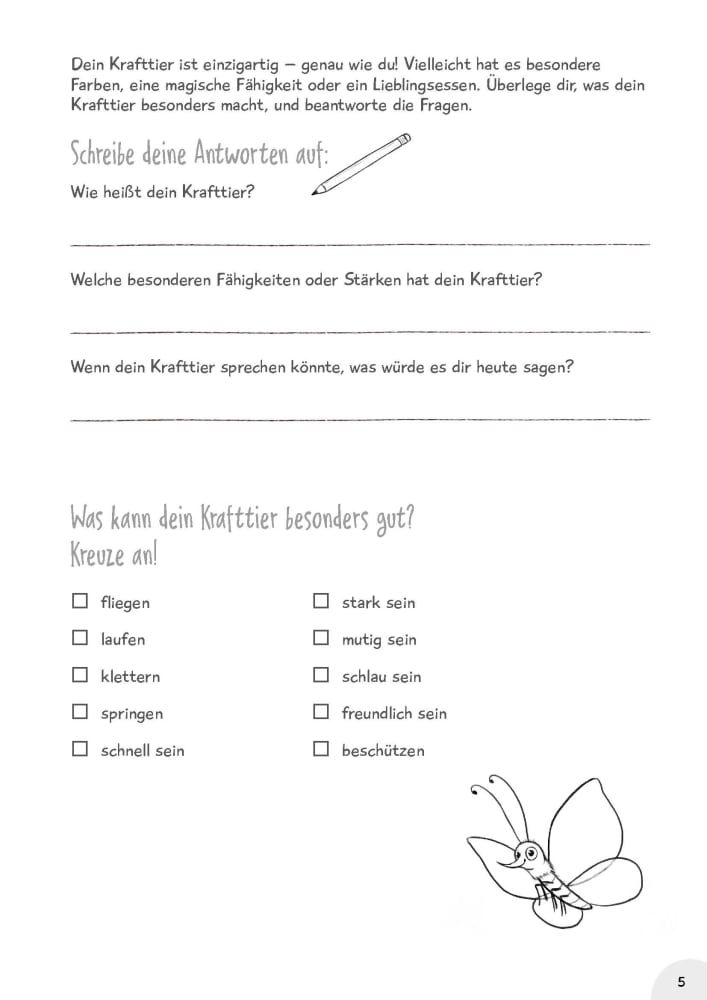Weitere Ansicht: Mein Krafttier-Heft. Ausmalen, ausfüllen und die eigene Stärke entdecken | Tanja Draxler