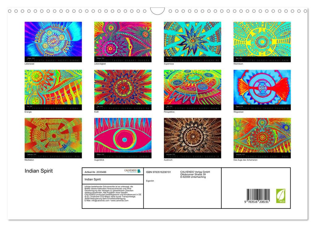 Weitere Ansicht: Indian Spirit (Wandkalender 2026 DIN A3 quer), CALVENDO Monatskalender | EigenArt EigenArt, Calvendo, EigenArt