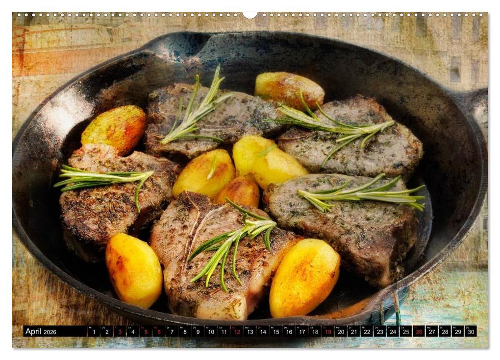 Weitere Ansicht: Italian Food - Vintage Design (hochwertiger Premium Wandkalender 2026 DIN A2 quer), Kunstdruck in Hochglanz | Carmen Steiner, Calvendo