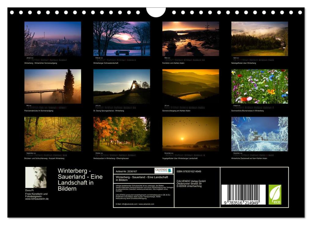 Weitere Ansicht: Winterberg - Sauerland - Eine Landschaft in Bildern (Wandkalender 2026 DIN A4 quer), CALVENDO Monatskalender | Dora Pi, Calvendo