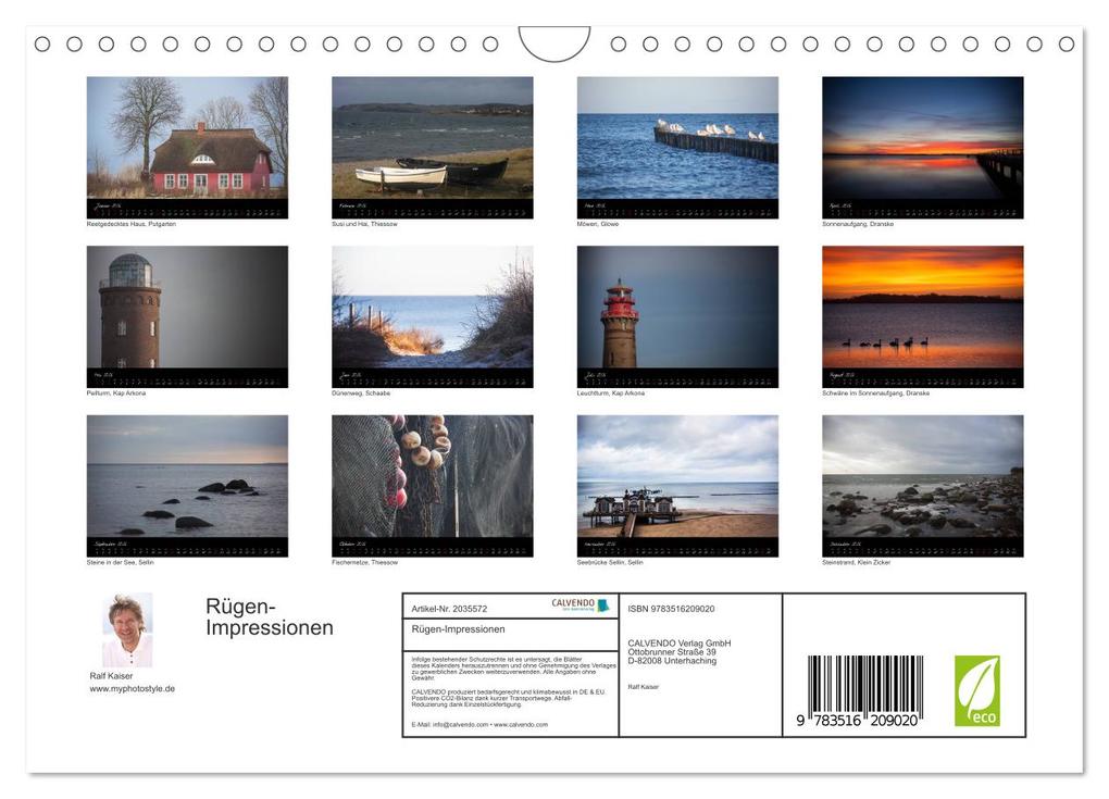 Weitere Ansicht: Rügen-Impressionen (Wandkalender 2026 DIN A4 quer), CALVENDO Monatskalender | Ralf Kaiser, Calvendo