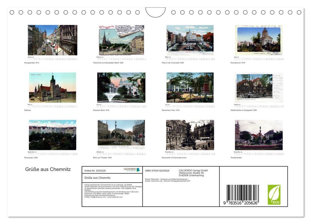 Weitere Ansicht: Grüße aus Chemnitz (Wandkalender 2026 DIN A4 quer), CALVENDO Monatskalender | Calvendo