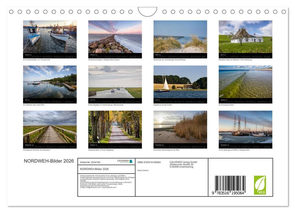 Weitere Ansicht: NORDWEH-Bilder 2026 (Wandkalender 2026 DIN A4 quer), CALVENDO Monatskalender | Beate Zoellner, Calvendo