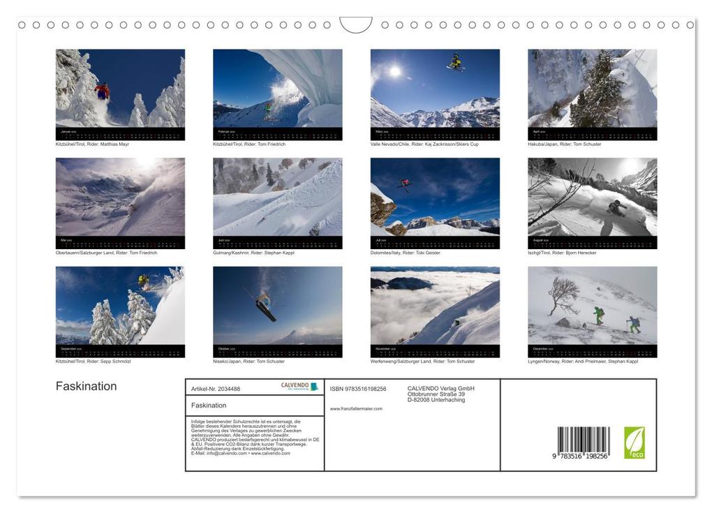 Weitere Ansicht: Faskination (Wandkalender 2026 DIN A3 quer), CALVENDO Monatskalender | Franz Faltermaier, Calvendo