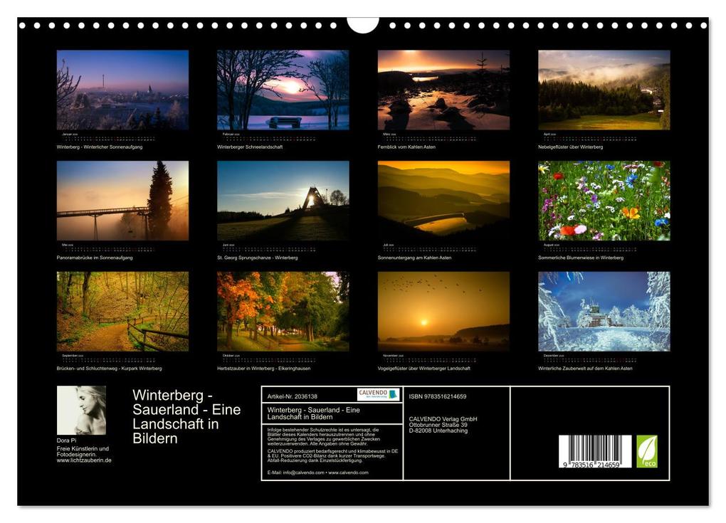Weitere Ansicht: Winterberg - Sauerland - Eine Landschaft in Bildern (Wandkalender 2026 DIN A3 quer), CALVENDO Monatskalender | Dora Pi, Calvendo