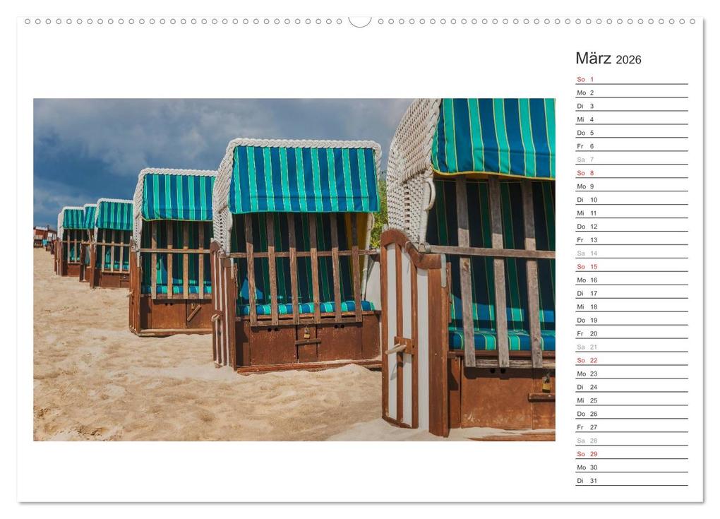 Weitere Ansicht: Zeit für Erholung - Insel Usedom / Geburtstagskalender (hochwertiger Premium Wandkalender 2026 DIN A2 quer), Kunstdruck in Hochglanz | Gunter Kirsch, Calvendo