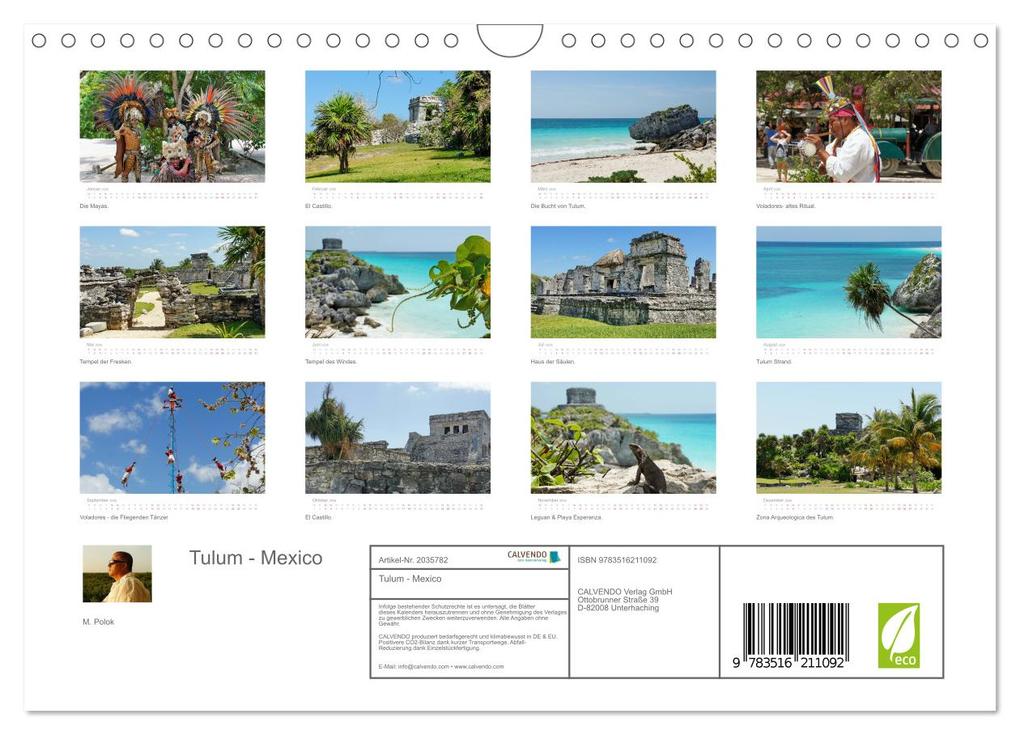 Weitere Ansicht: Tulum - Mexico (Wandkalender 2026 DIN A4 quer), CALVENDO Monatskalender | M. Polok, Calvendo