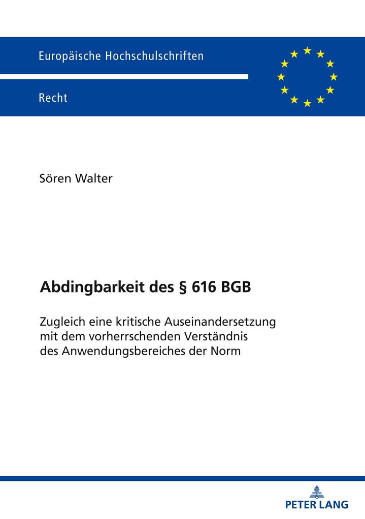 Produktbild: Abdingbarkeit des § 616 BGB | Sören Walter