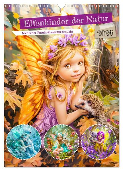 Produktbild: Elfenkinder der Natur - Niedlicher Termin-Planer für das Jahr (Wandkalender 2026 DIN A3 hoch), CALVENDO Monatskalender | Calvendo, Anja Frost