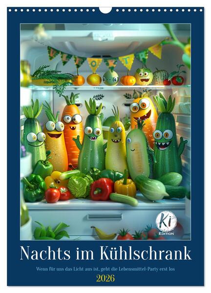 Produktbild: Nachts im Kühlschrank (Wandkalender 2026 DIN A3 hoch), CALVENDO Monatskalender | Calvendo, Kerstin Waurick
