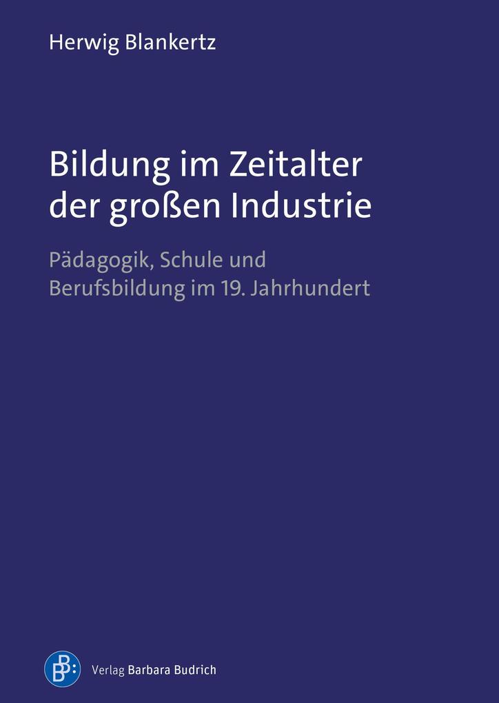 Produktbild: Bildung im Zeitalter der großen Industrie | Herwig Blankertz