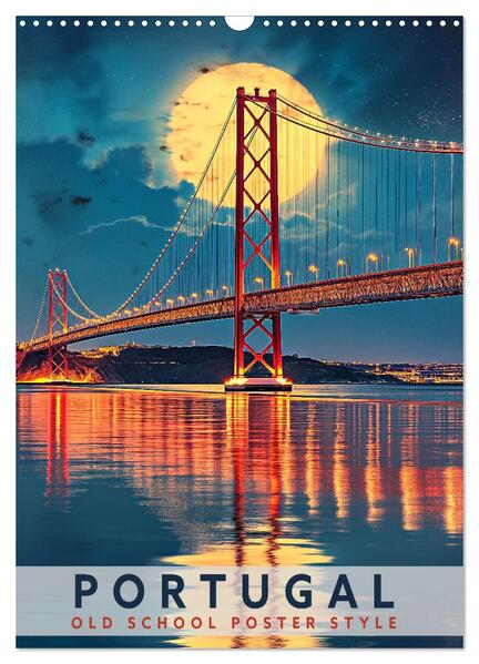 Produktbild: Portugal - Old School Poster Style (Wandkalender 2026 DIN A3 hoch), CALVENDO Monatskalender | Calvendo, Val Thoermer
