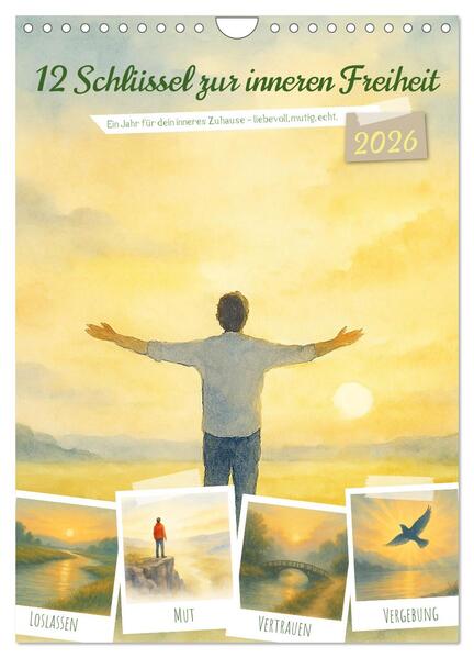 Produktbild: 12 Schlüssel zur inneren Freiheit - Ein Jahr für dein inneres Zuhause - liebevoll, mutig, echt. (Wandkalender 2026 DIN A4 hoch), CALVENDO Monatskalender | Fred Schimak, Calvendo